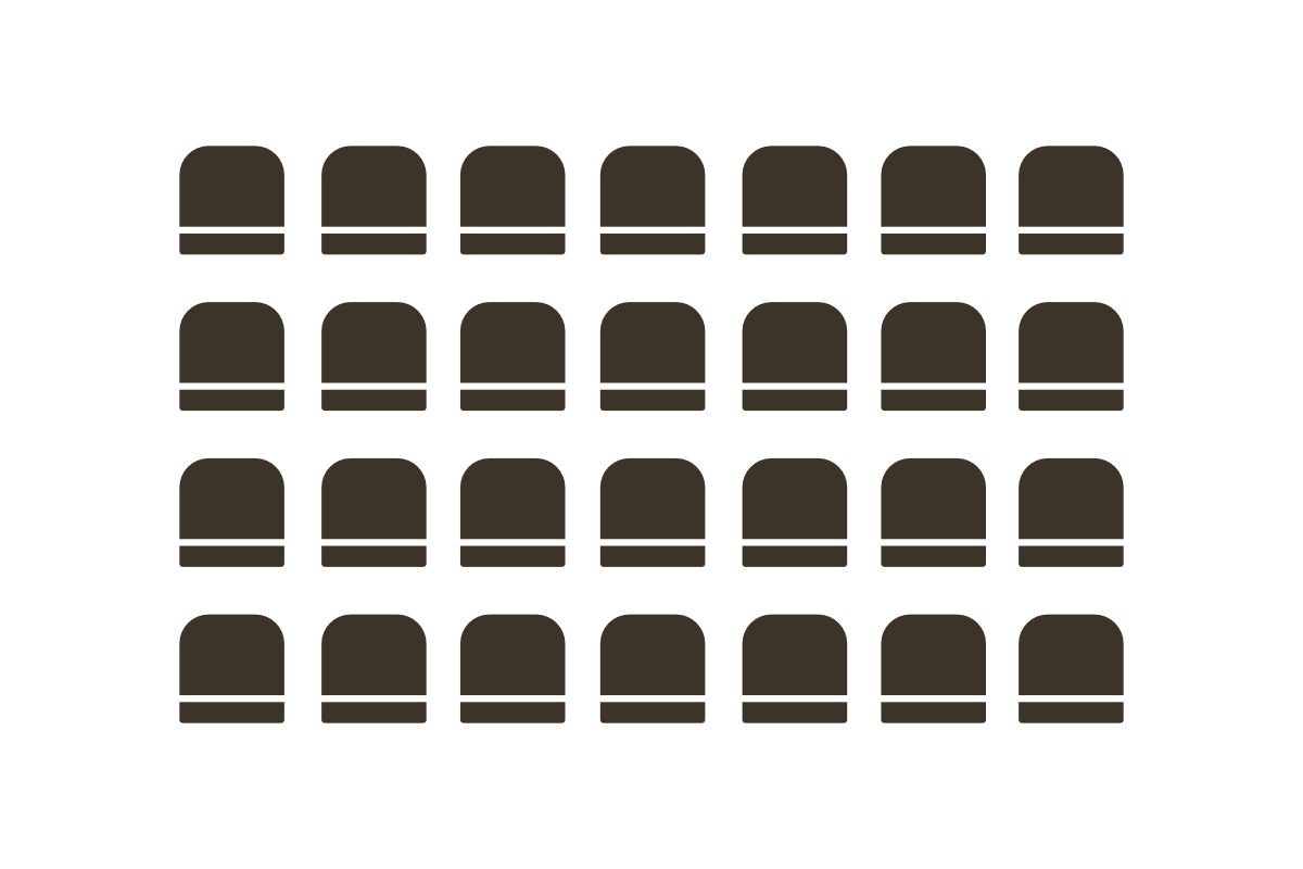 Seating in rows